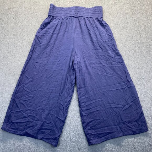 Pant Blue,Wide Leg  Women's Size M (8-10) Pockets,Elastic Waist,Y2K,Pull On, - Picture 2 of 8